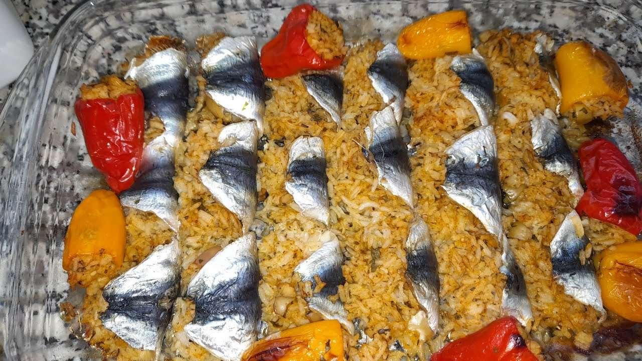 Sardine filling with rice / سردين معمر بروز