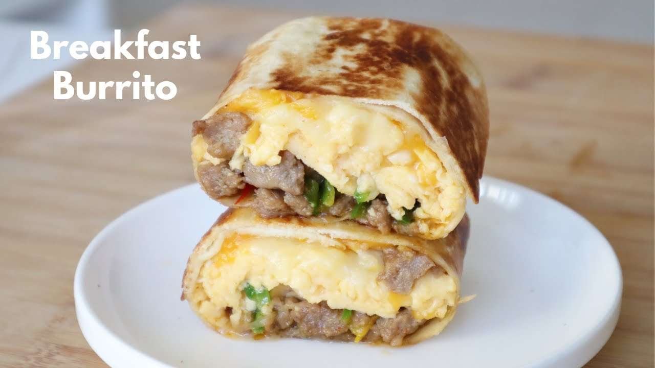 EASY BREAKFAST BURRITO RECIPE | DELICIOUS BURRITO WITH BEEF, SCRAMBLED EGGS, AND CHEESE