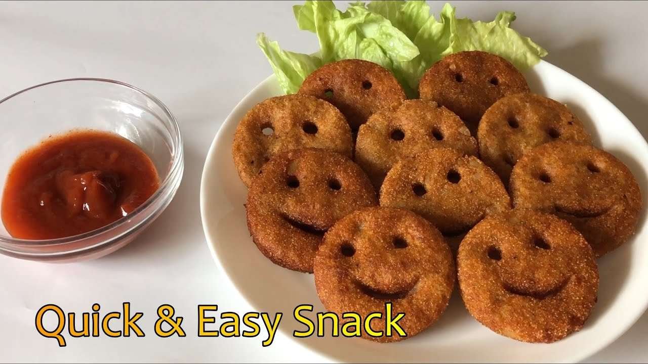 Potato Smiley Recipe in 10 Minutes | Homemade Potato Smiley | Easy Evening Snacks Idea for Kids