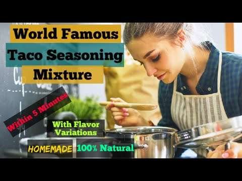 Easy Homemade Healthy Taco Seasoning Spicy Mix with Smoked Paprika Cinnamon Cayenne Pepper Chicken