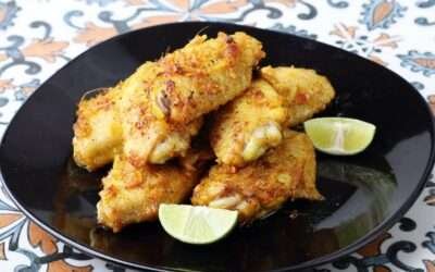 turmeric fried chicken with paprika for spicy taste