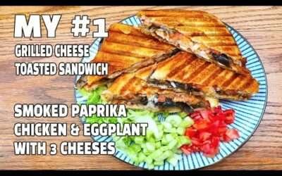 3 Cheese Smoked Paprika Chicken Eggplant Toasted Sandwich