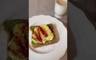 Guacamole toast with eggs and smoked paprika