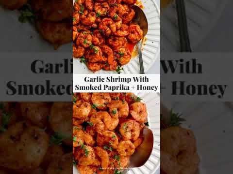 Garlic Shrimp With Smoked Paprika & Honey Recipe #Shorts