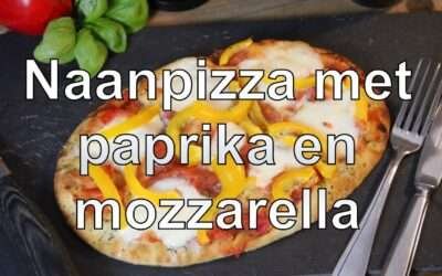 Naanpizza met paprika en mozzarella recept