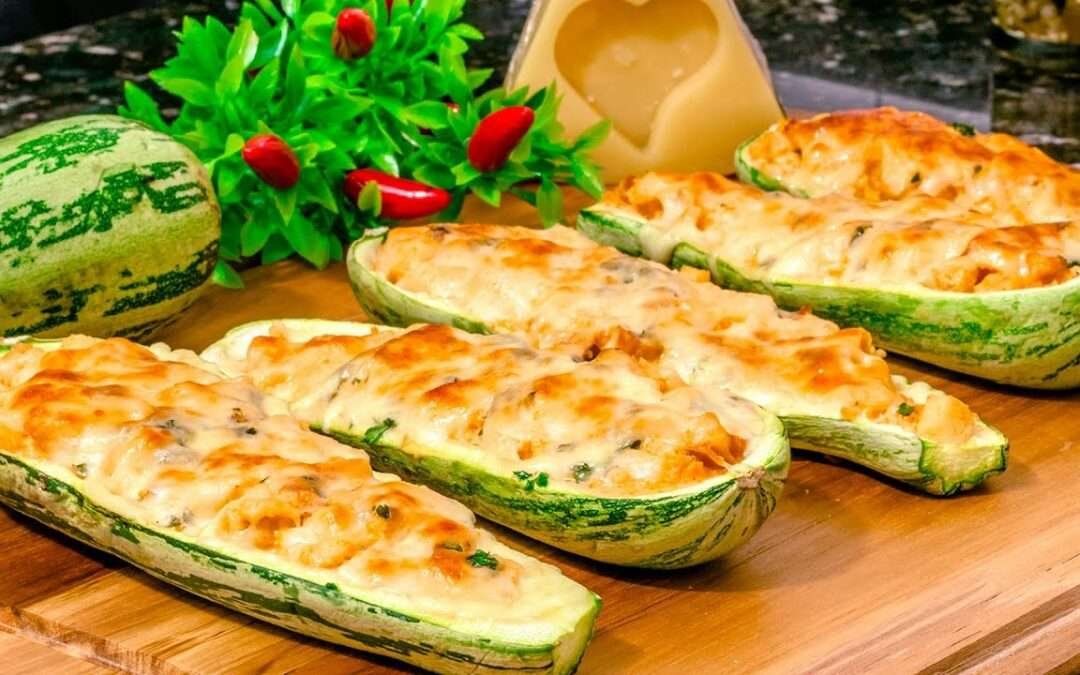 Stuffed Zucchini with Chicken and Cheese! Easy and Delicious Recipe! ASMR COOKING