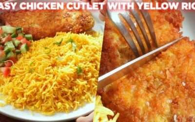 Easy Chicken Cutlet With Yellow Rice Recipe