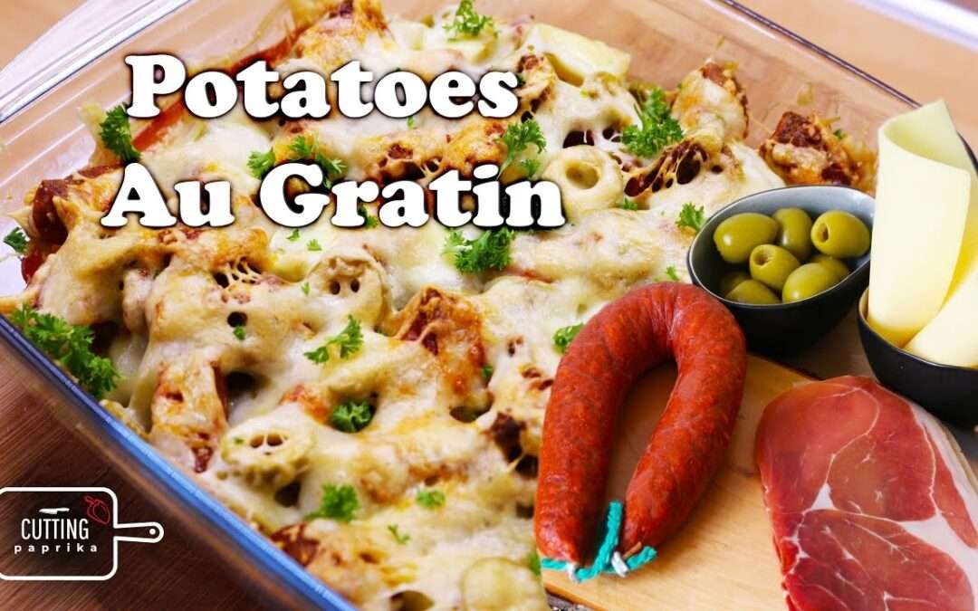 Amazing POTATOES AU GRATIN Spanish Style – Cheesy potato recipe | cutting paprika