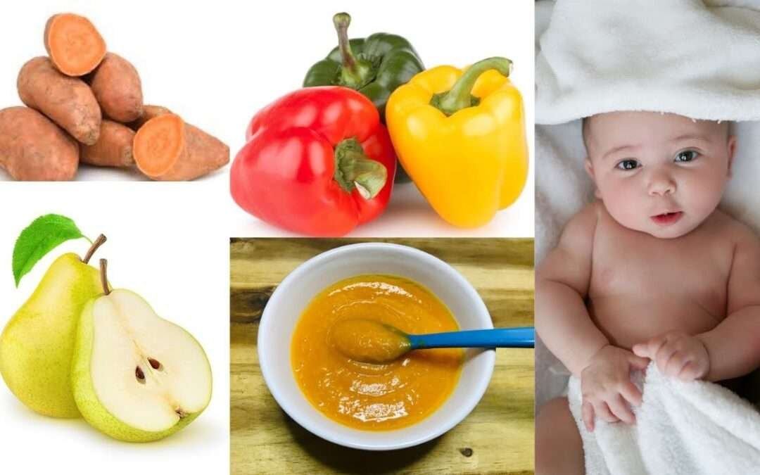 Sweet Potato, Paprika and pear Puree for 6+ Months Baby | Baby Food