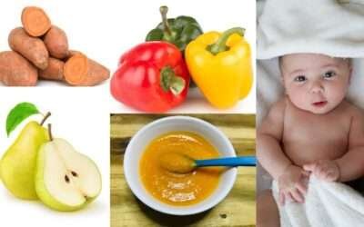 Sweet Potato, Paprika and pear Puree for 6+ Months Baby | Baby Food