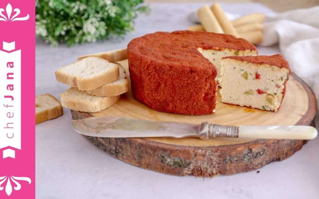 SUPERB SMOKED PAPRIKA AND GREEN OLIVES VEGAN CHEESE