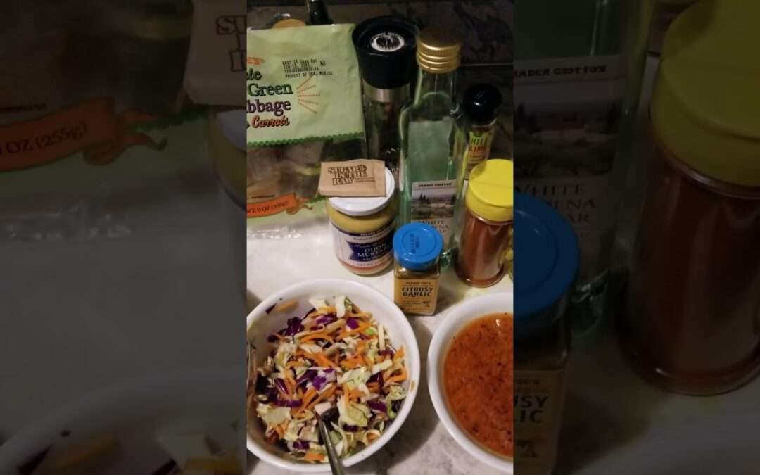 Cooking with Kaido: Making Organic Red&Green  Cabbage  Salad  with Carrots& Portobello Mushroom.