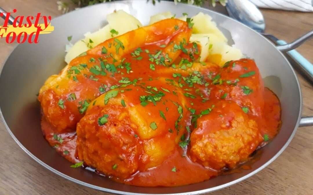 You Will Love This Food, Hungarian Stuffed Pepper in Tomato Sauce-Hungarian Food l Tasty Food
