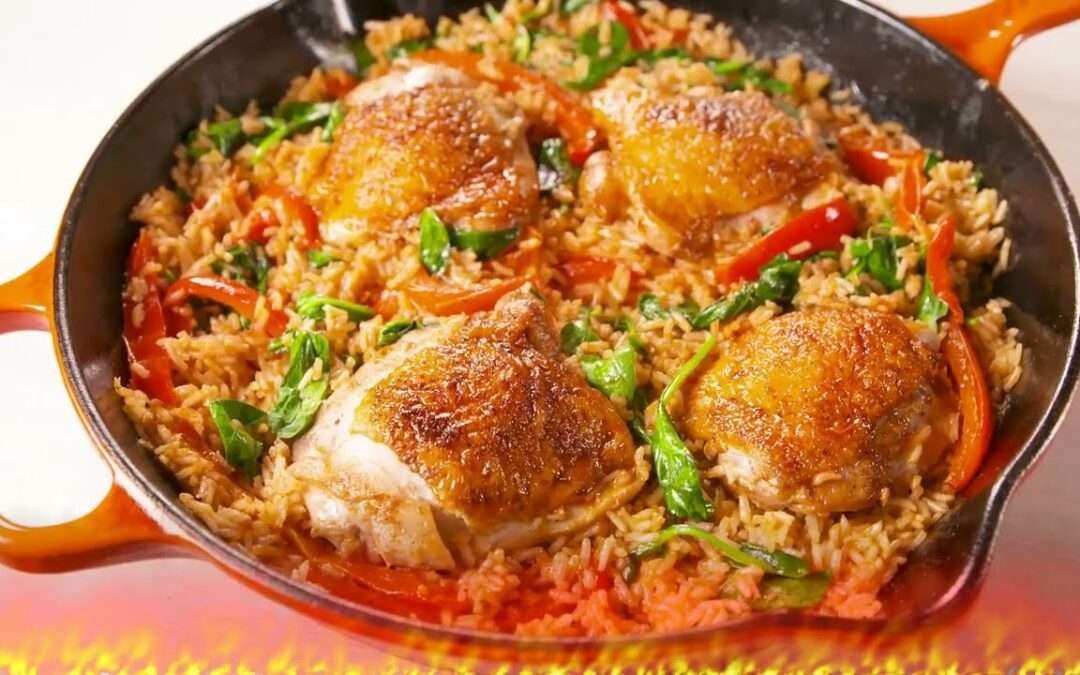 Most Delicious Paprika Chicken Thighs & Rice Recipe