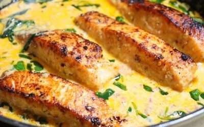 CREAMY SMOKED PAPRIKA GARLIC ZESTY SALMON | SALMON RECIPE | FISH RECIPE | RECIPE