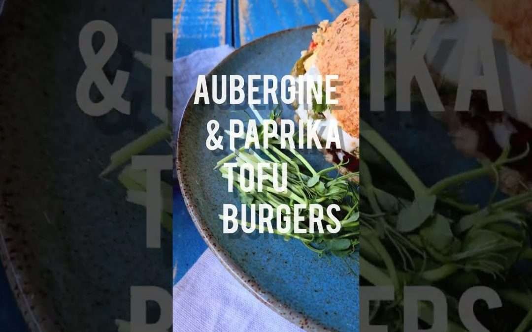 Aubergine and Paprika Tofu Burgers