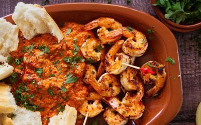 How to make spicy shrimp with Romesco sauce (easy 20 minute tapas recipe)