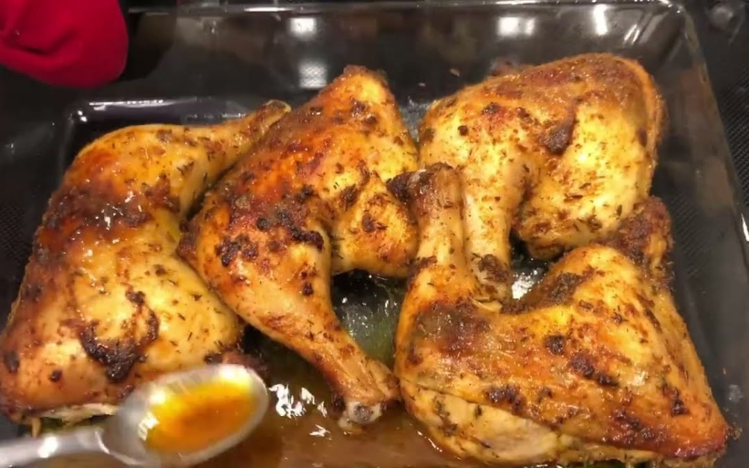 The BEST Oven Baked Chicken Quarters