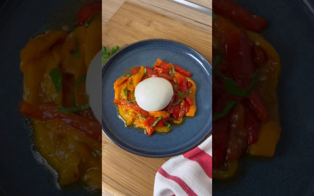 Gegrillter Paprikasalat mit Burrata #recipe #rezept #lecker #tasty #food #paprika #salat #salad #top