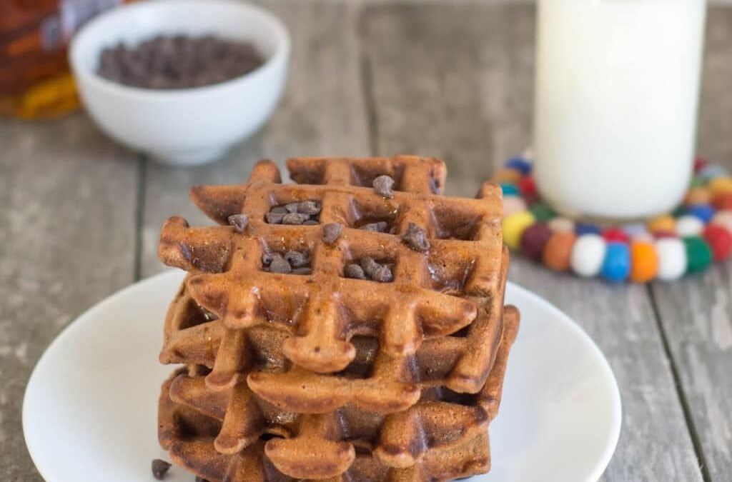 Chocolate Protein Waffles With No Protein Powder (16g Protein!)