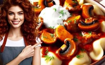 Authentic Hungarian Mushroom Paprikash Recipe (Hungarian Paprikash) #homemaderecipesfromscratch