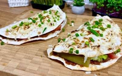 The best tortilla with juicy minced meat, smoked paprika and vegetables