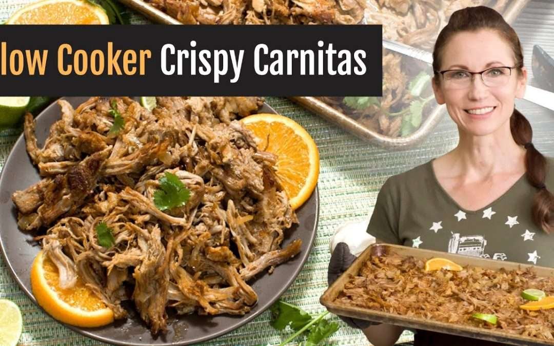 Crispy Pork Carnitas in Slow Cooker with Orange Lime Recipe