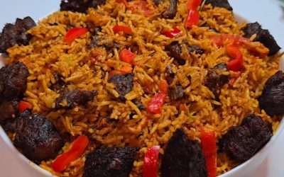 HOW TO COOK  SUYA JOLLOF RICE   // SUYA JOLLOF RICE  RECIPE #nigerianfood #suyajollofrice