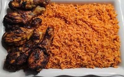 The Best Jollof Rice with Grilled Chicken