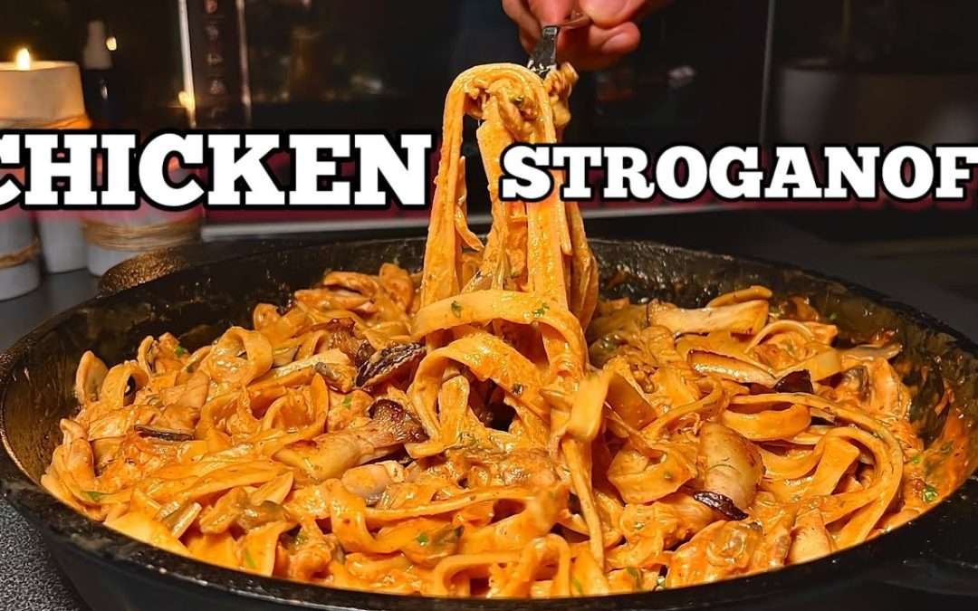 Creamy Chicken Stroganoff Recipe| Easy Dinner with Fettuccine Pasta #stroganoff #christmasdinneridea