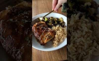 Peach Cider Glazed Chicken Thighs