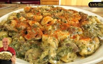 Authentic Gnocchi with Creamy Mushroom & Spinach Sauce | Healthy Italian Recipe