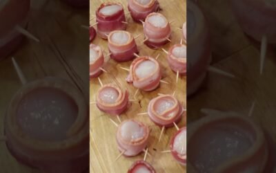 5 Minute Crispy Bacon Wrapped Scallops in an Air Fryer