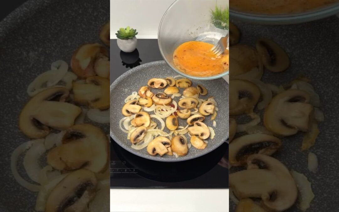 How to Cook Eggs with Mushrooms for Breakfast. Mushrooms. Onion. Eggs.