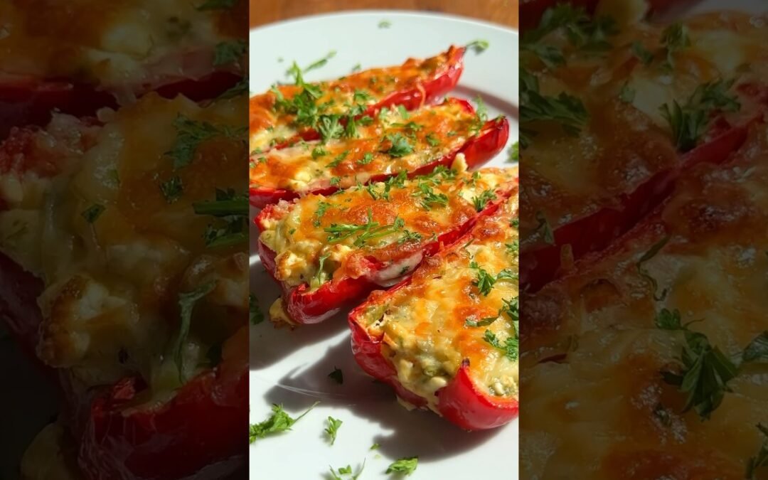 Stuffed peppers with Feta #stuffedpeppers #paprika #shorts #recipe #asmr #cooking
