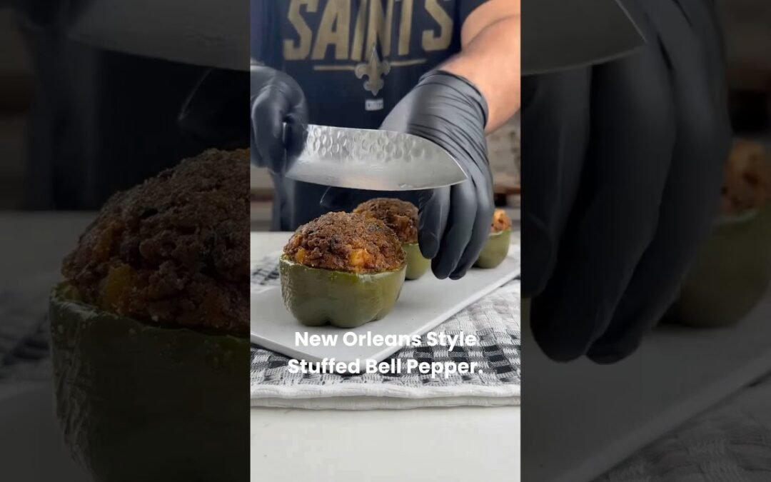 New Orleans Style Stuffed Bell Pepper #recipesbyaldenb #recipe