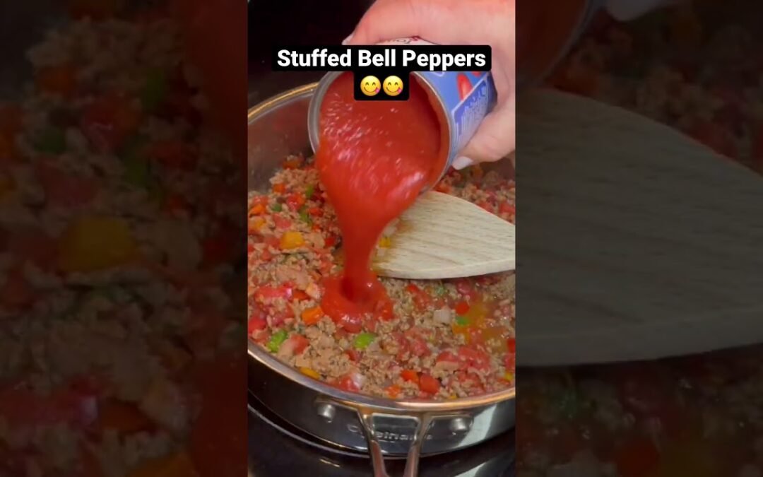 These stuffed bell peppers are delicious!! #shorts #stuffedpeppers #cooking #recipe #food
