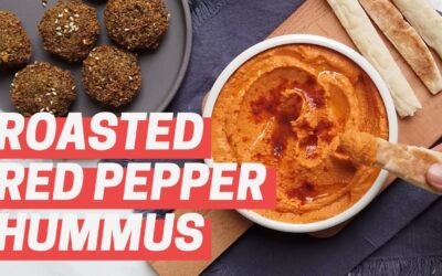 Roasted red pepper hummus, the perfect vegan snack
