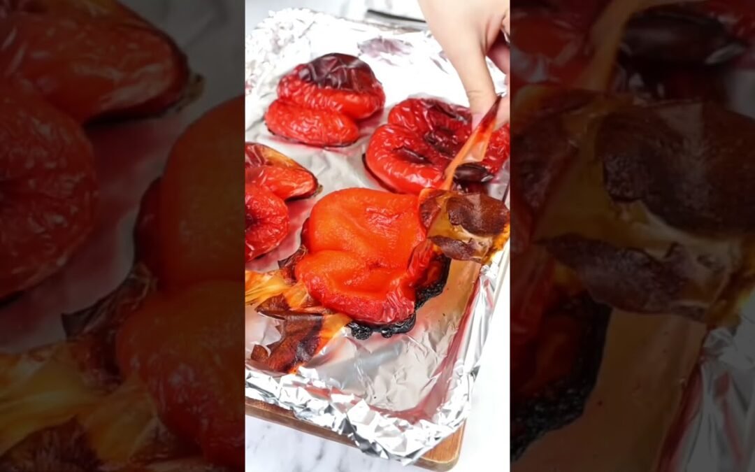 Easy Roasted Red Peppers #shorts